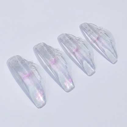 Four iridescent Fleur LU Curl Rods