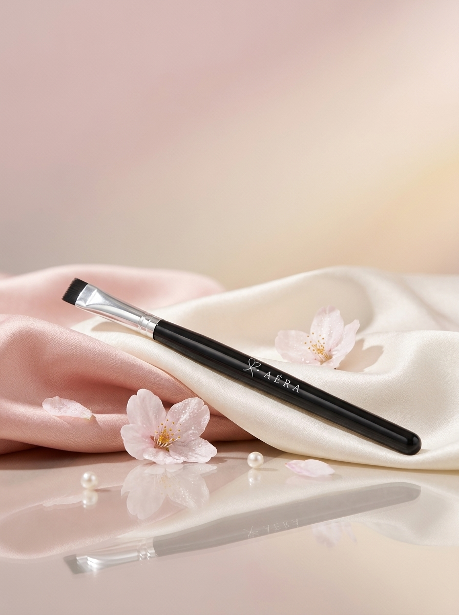AÉRA flat brush with black handle and silver ferrule
