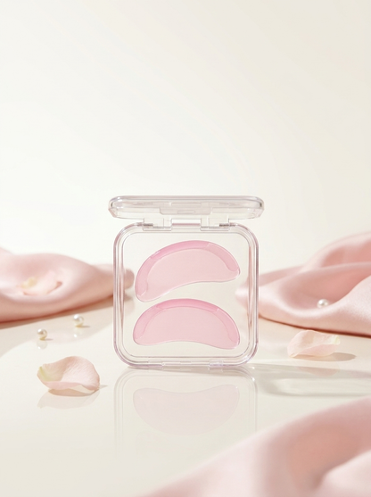 Mochi Softening Pad open case with two stacked pink pads